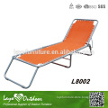 Steel Folding Chaise Steel Frame With polyester by spring line , outdoor furiniture , orange chaise lounger